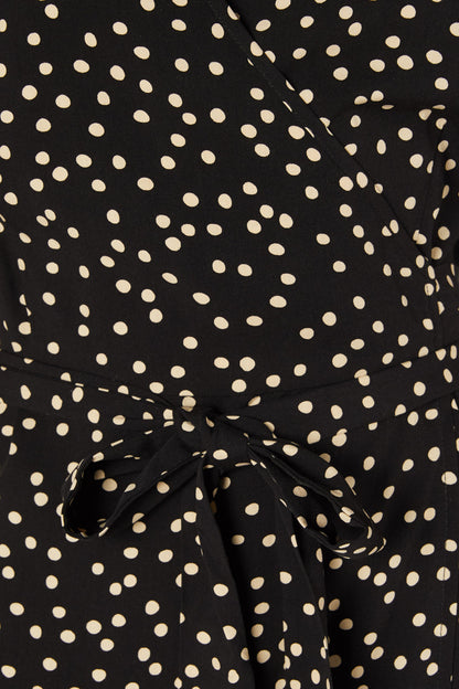Princess Highway - Olivia Spot Wrap Dress - black