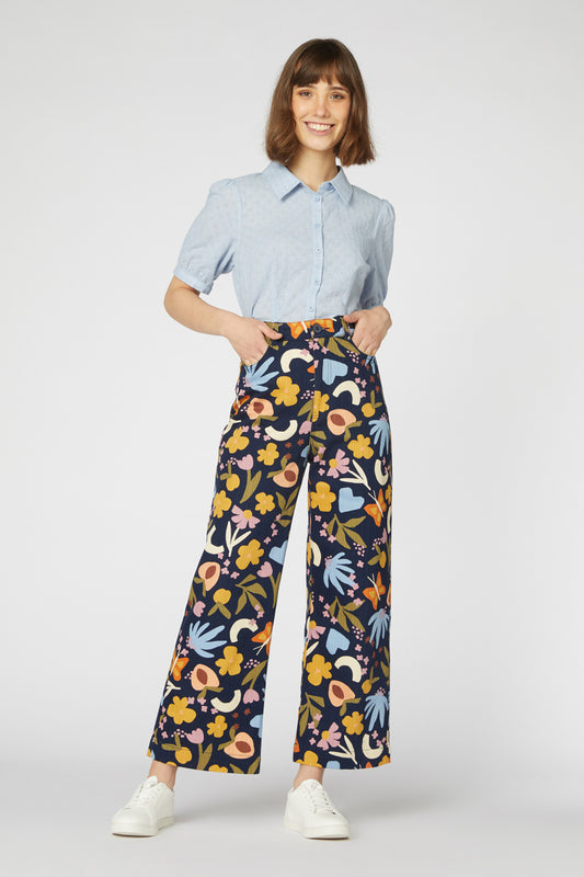 Princess Highway - Spring Geo Drill Jean - navy