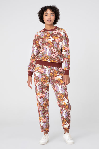 Princess Highway - Garden RabbitCrewSweater - chocolate