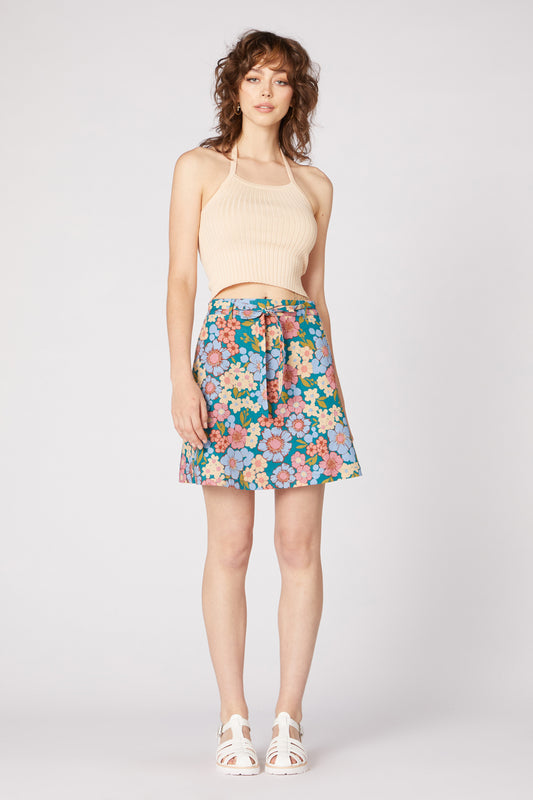 Princess Highway - Romantic Floral Skirt - teal