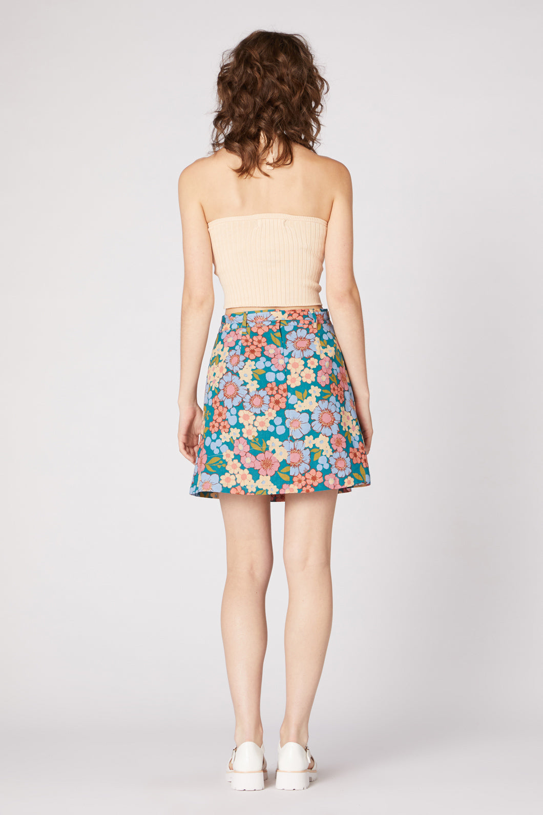 Princess Highway - Romantic Floral Skirt - teal