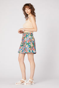 Princess Highway - Romantic Floral Skirt - teal