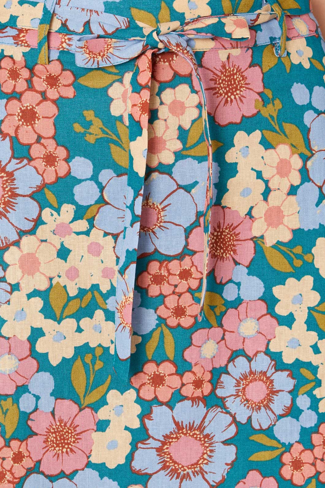 Princess Highway - Romantic Floral Skirt - teal