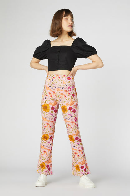 Princess Highway - Wild Garden Flare Pant - pink