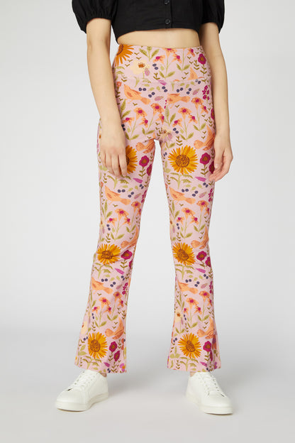 Princess Highway - Wild Garden Flare Pant - pink