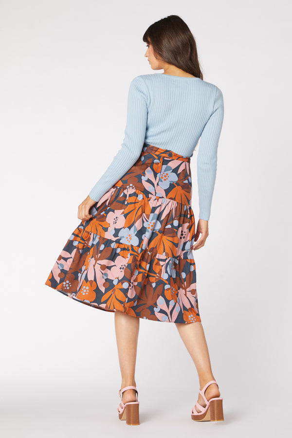 Princess Highway - Pippa Floral Skirt - navy