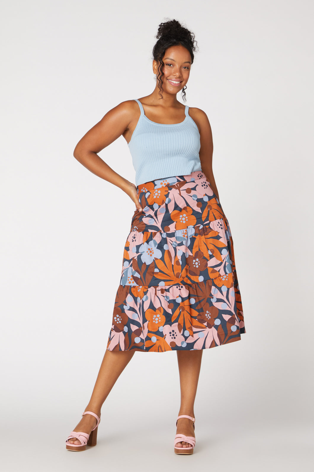 Princess Highway - Pippa Floral Skirt - navy