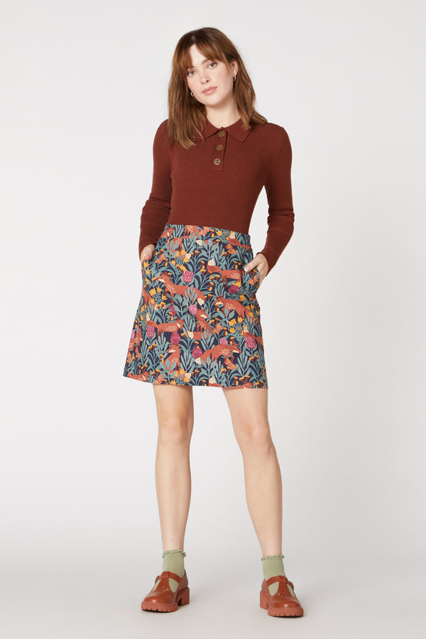 Princess Highway - Foxy Garden Skirt - navy