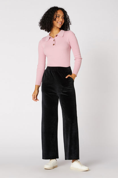 Princess Highway - Harlow Velour Pant - black