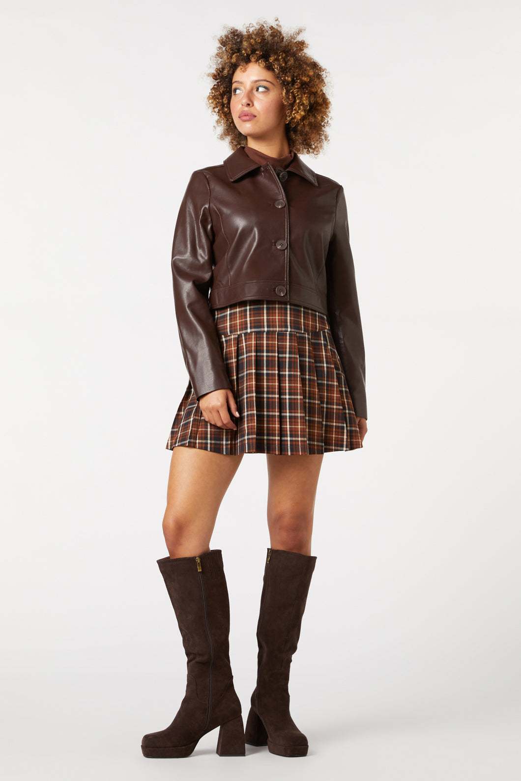 Princess Highway - Cassidy Pleather Jacket - chocolate