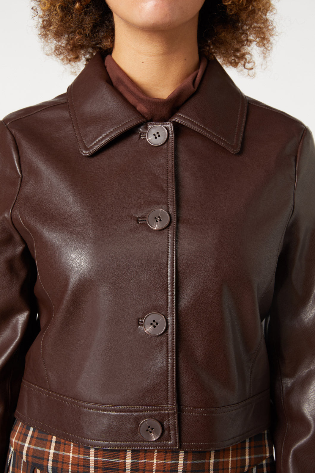 Princess Highway - Cassidy Pleather Jacket - chocolate