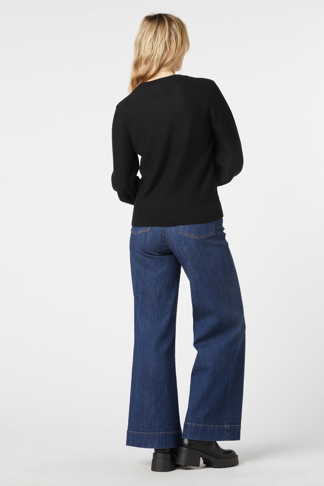 Princess Highway - Protea Embroidered Jumper - black