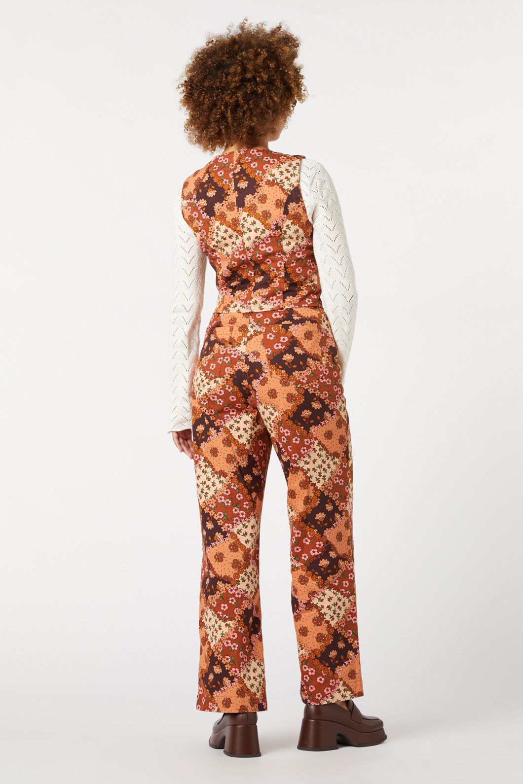 Princess Highway - Patchwork Flower Vest - chocolate