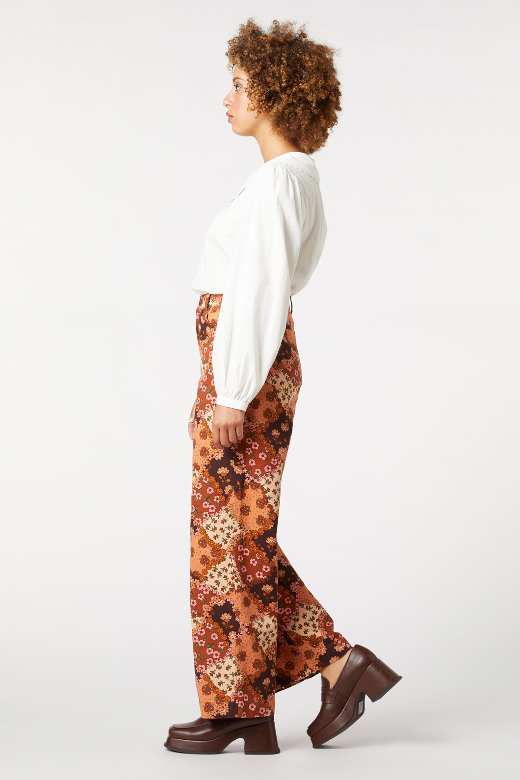 Princess Highway - Patchwork Flower Jean - chocolate