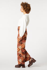 Princess Highway - Patchwork Flower Jean - chocolate