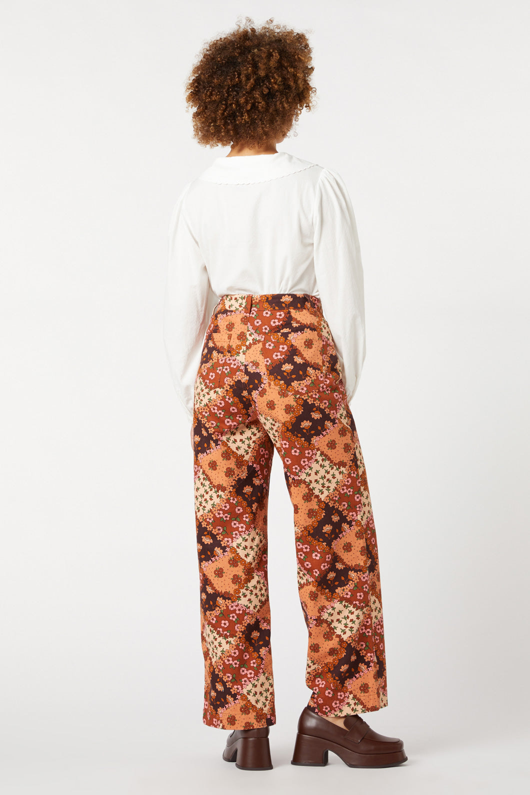 Princess Highway - Patchwork Flower Jean - chocolate