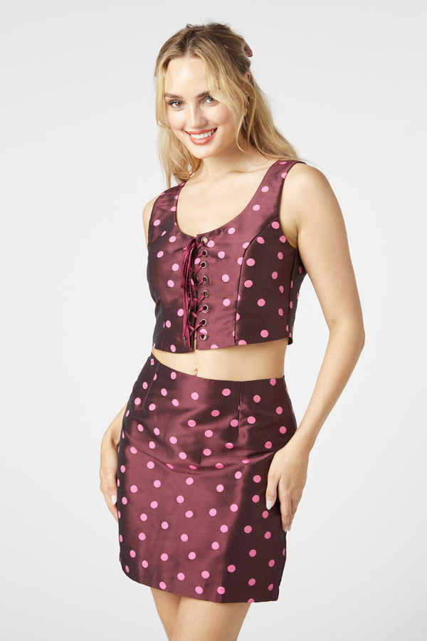 Princess Highway - Bonnie Spot Vest - berry