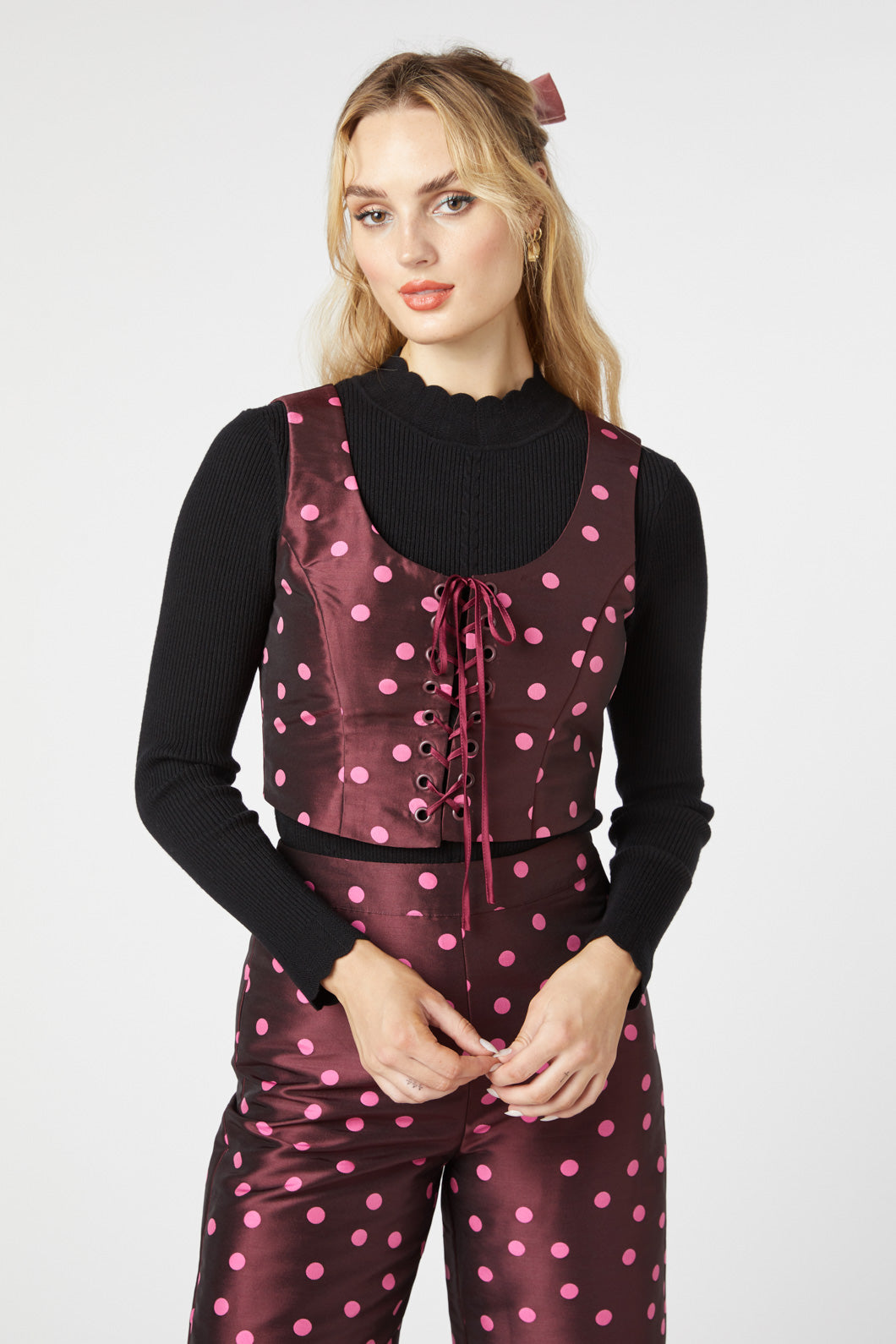 Princess Highway - Bonnie Spot Vest - berry