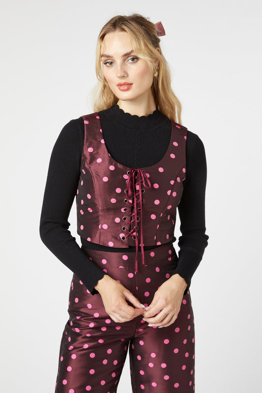 Princess Highway - Bonnie Spot Vest - berry