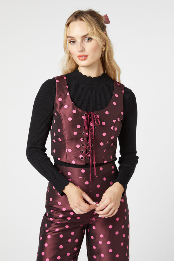 Princess Highway - Bonnie Spot Vest - berry