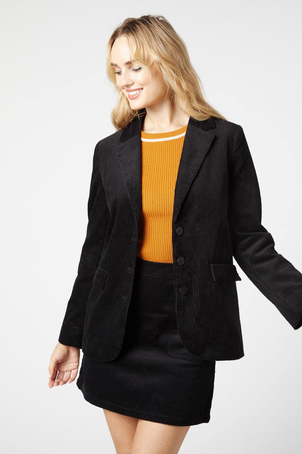 Black corduroy shop blazer womens