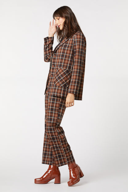 Princess Highway - Amber Check Blazer - toffee
