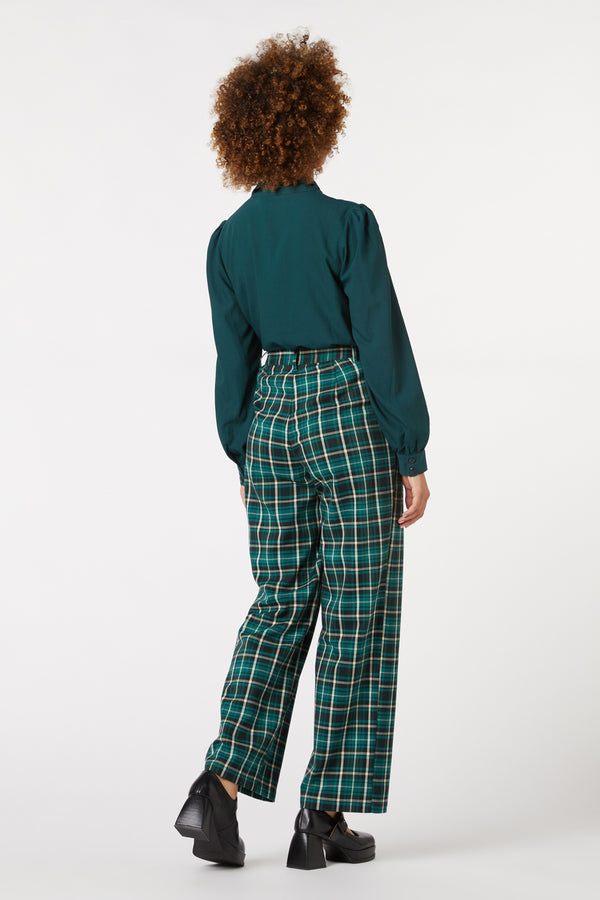 Princess Highway - Amber Check Pant - teal