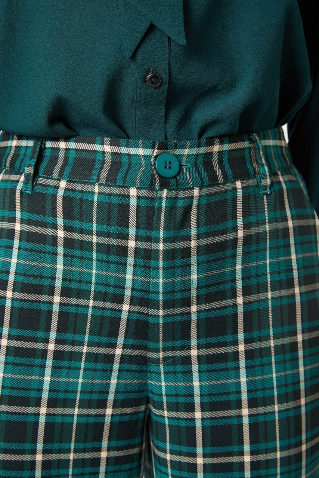 Princess Highway - Amber Check Pant - teal