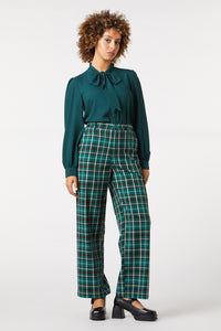 Princess Highway - Amber Check Pant - teal