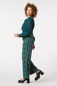 Princess Highway - Amber Check Pant - teal