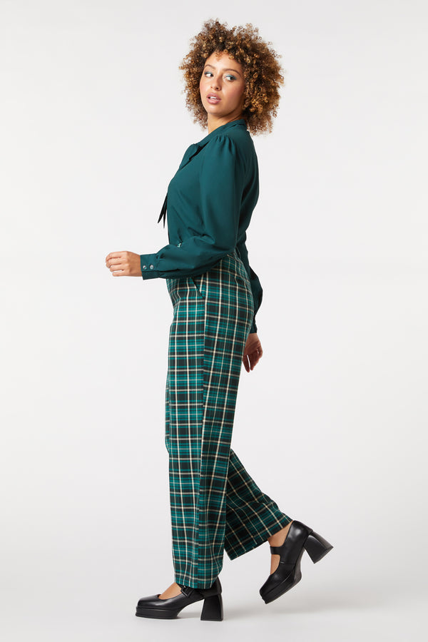 Princess Highway - Amber Check Pant - teal