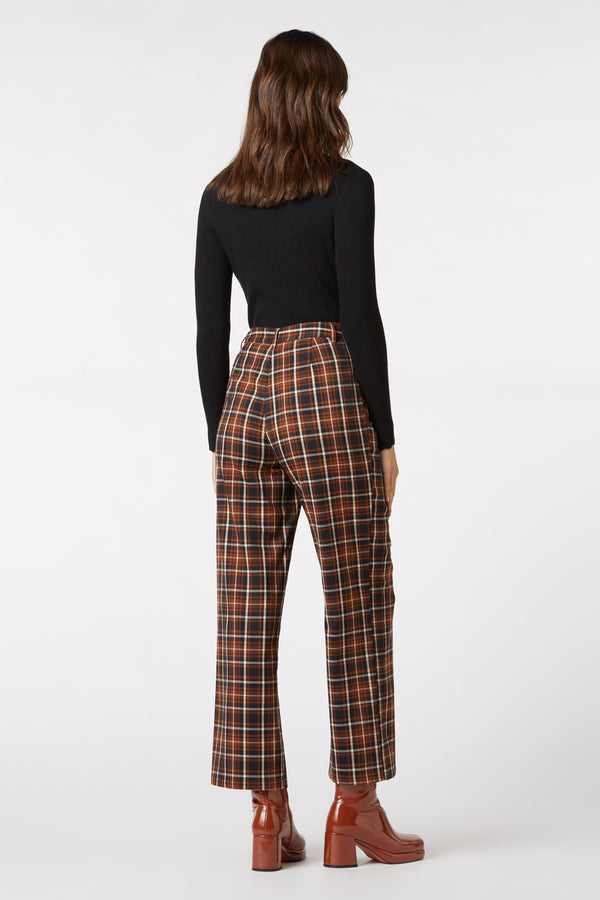 Princess Highway - Amber Check Pant - toffee