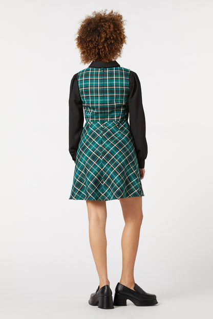 Princess Highway - Amber Check Pinny - teal