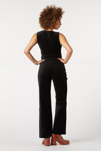 Princess Highway - Sadie Velvet Flare Jean - black