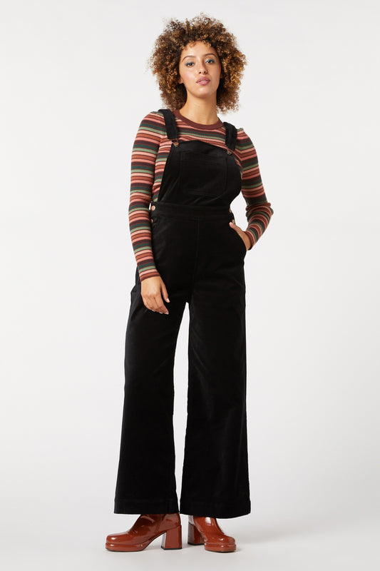 Princess Highway - Sadie Velvet Overall - black