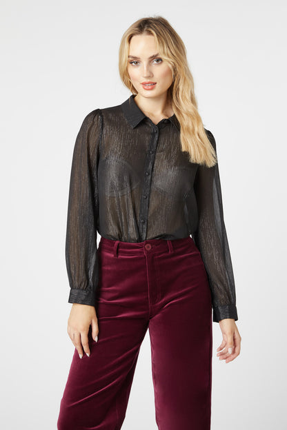 Princess Highway - Pearl Glitter Blouse - black
