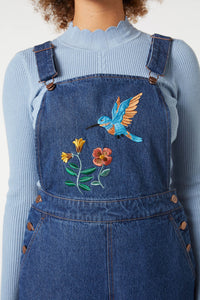 Princess Highway - Sweet Nectar Embroidered Overall - mid-denim