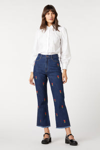 Princess Highway - Tulip Embroidered Jean - mid-denim