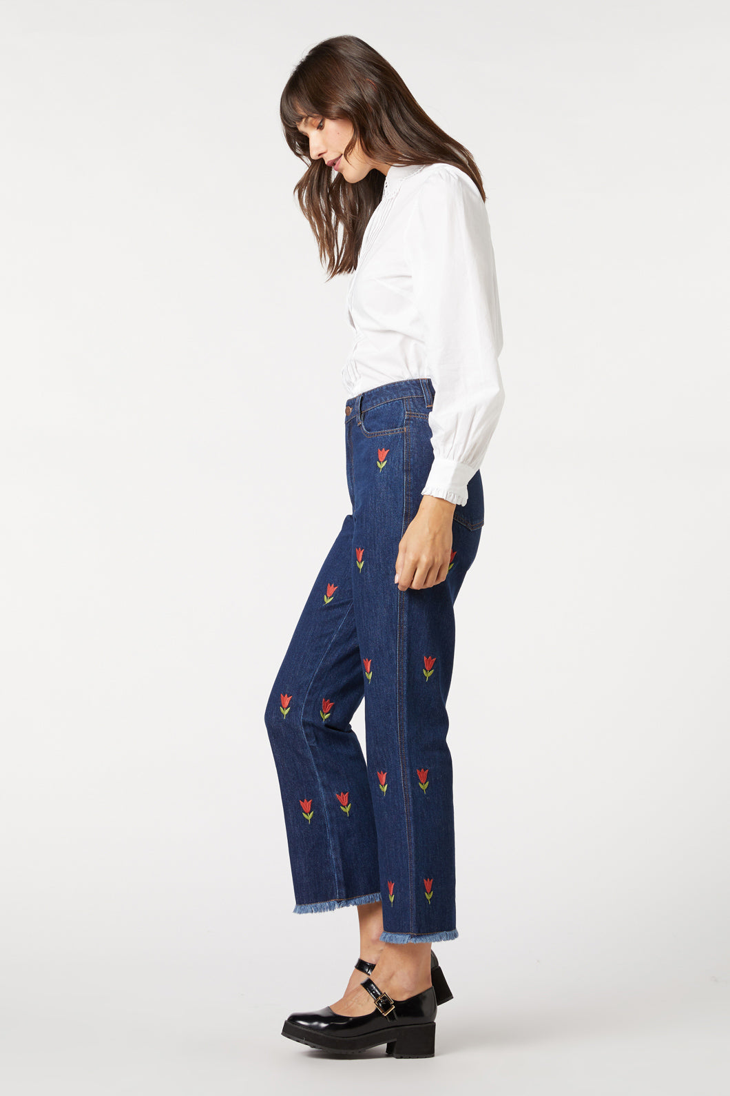 Princess Highway - Tulip Embroidered Jean - mid-denim