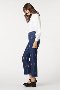 Princess Highway - Tulip Embroidered Jean - mid-denim