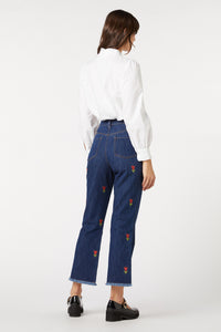 Princess Highway - Tulip Embroidered Jean - mid-denim