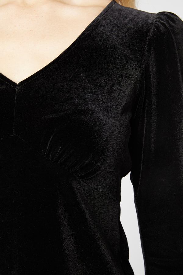 Princess Highway - Roxy Velvet Top - black