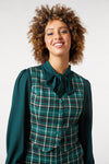Princess Highway - Amber Check Vest - teal