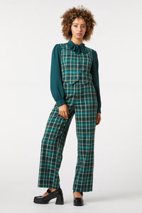 Princess Highway - Amber Check Vest - teal