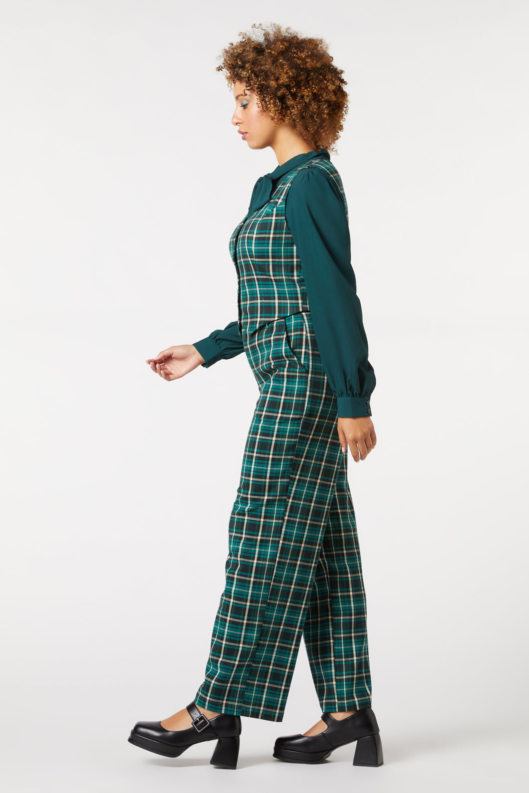 Princess Highway - Amber Check Vest - teal