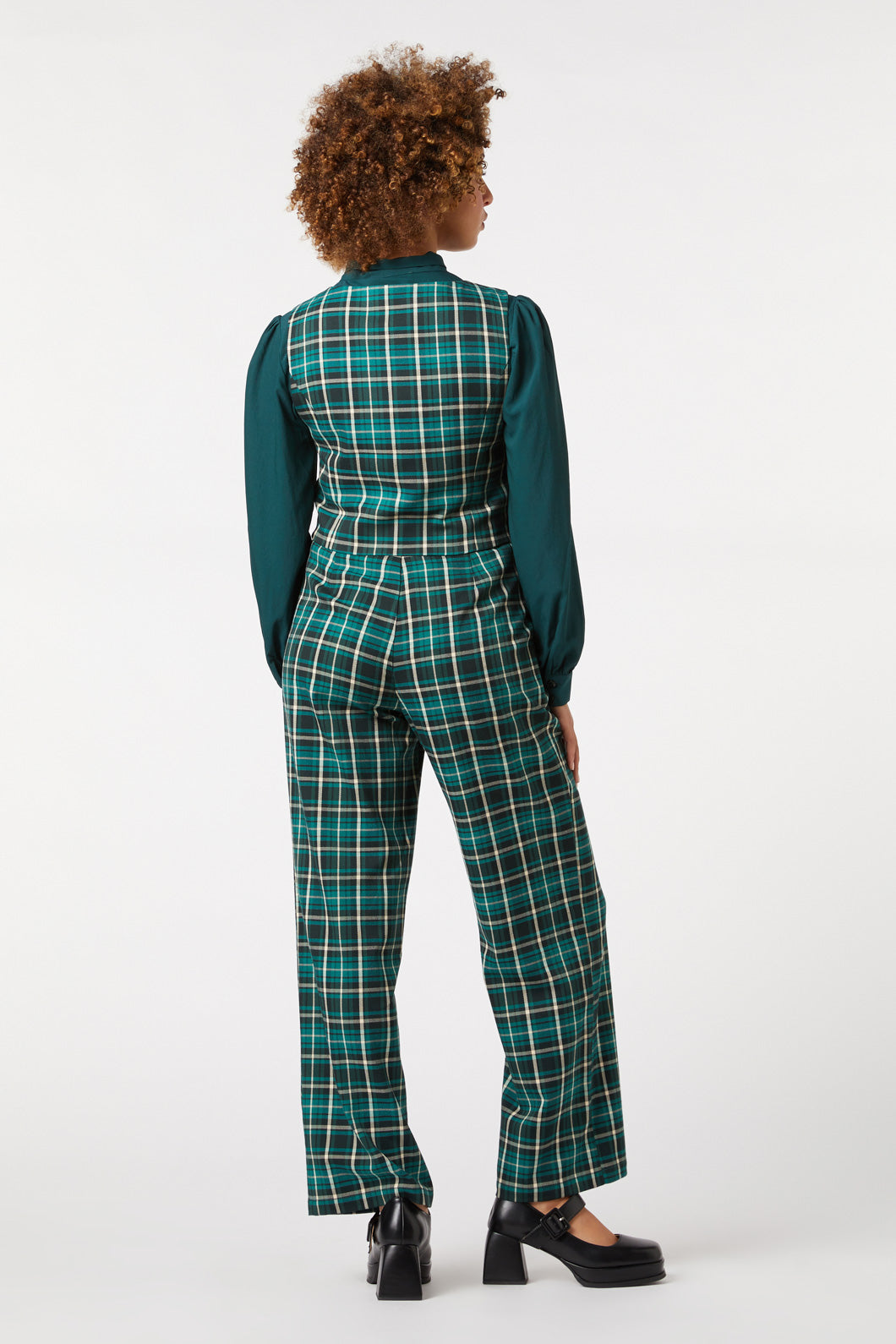 Princess Highway - Amber Check Vest - teal