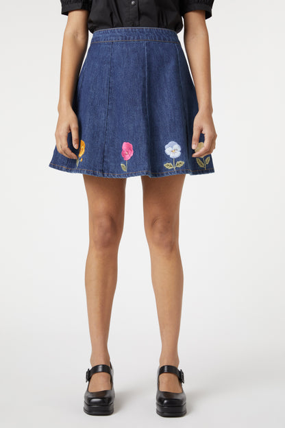 Princess Highway - Flower Patch Skirt - mid-denim