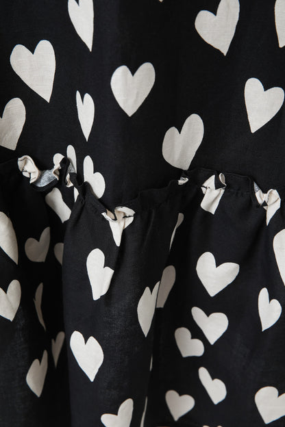 Princess Highway - Love Hearts Midi Skirt - black
