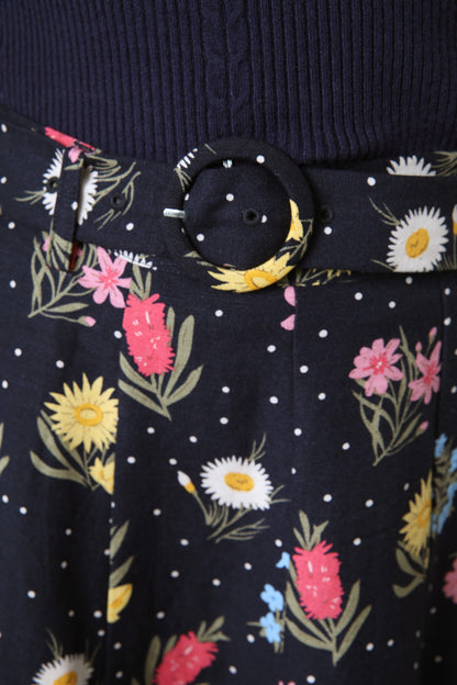 Princess Highway - Mia Flora Skirt - navy