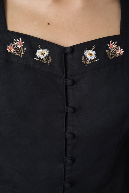 Princess Highway - Native Blooms Top - black